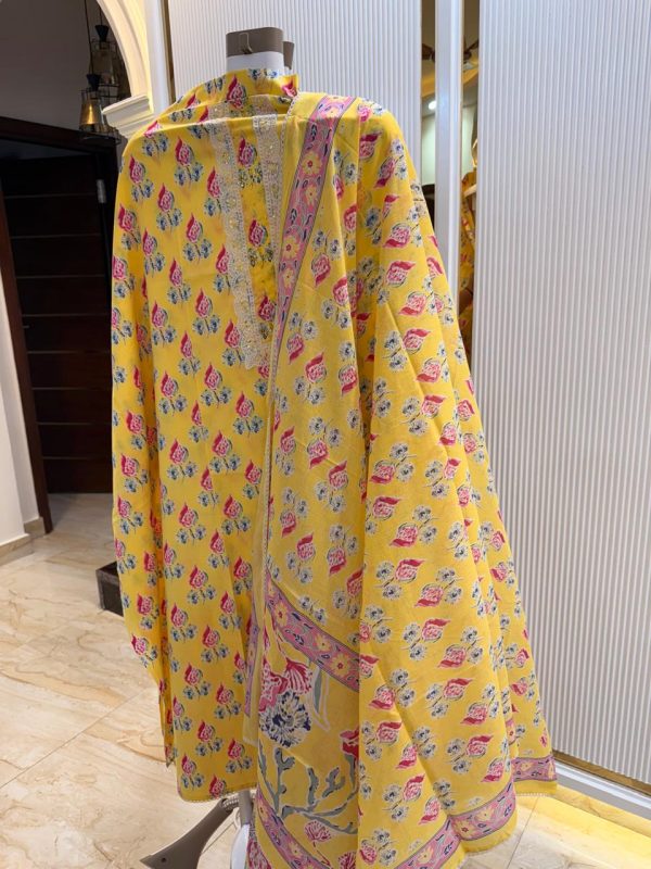 Beautiful cotton suit with cotton dupatta