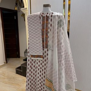 Cotton unstitched suit with beautiful cotton